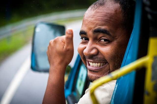happy driver